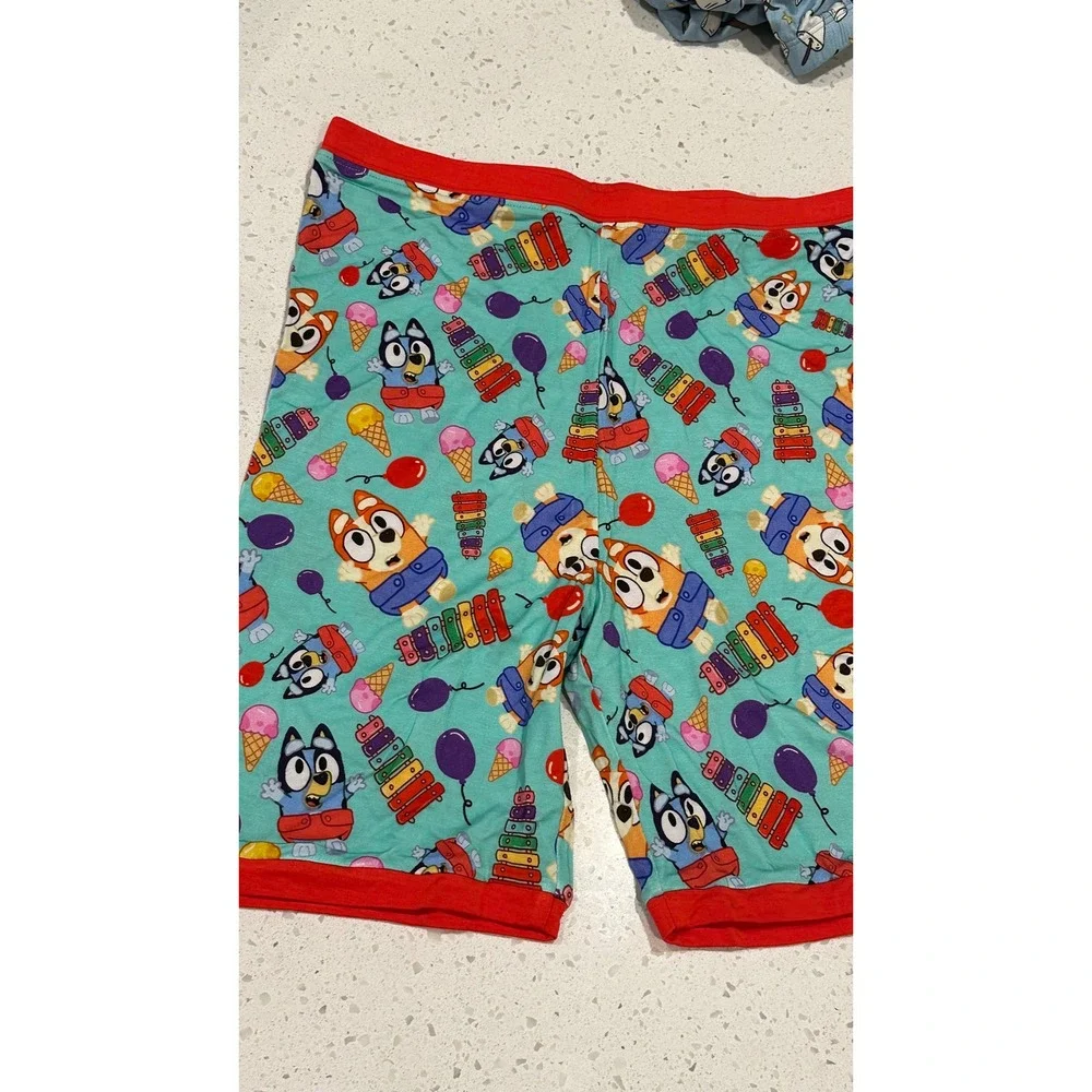 Little Snuggles Bluey Bingo Bamboo Pajama Set Teal Red 12T New